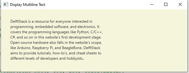 JavaFX Display Text | Delft Stack